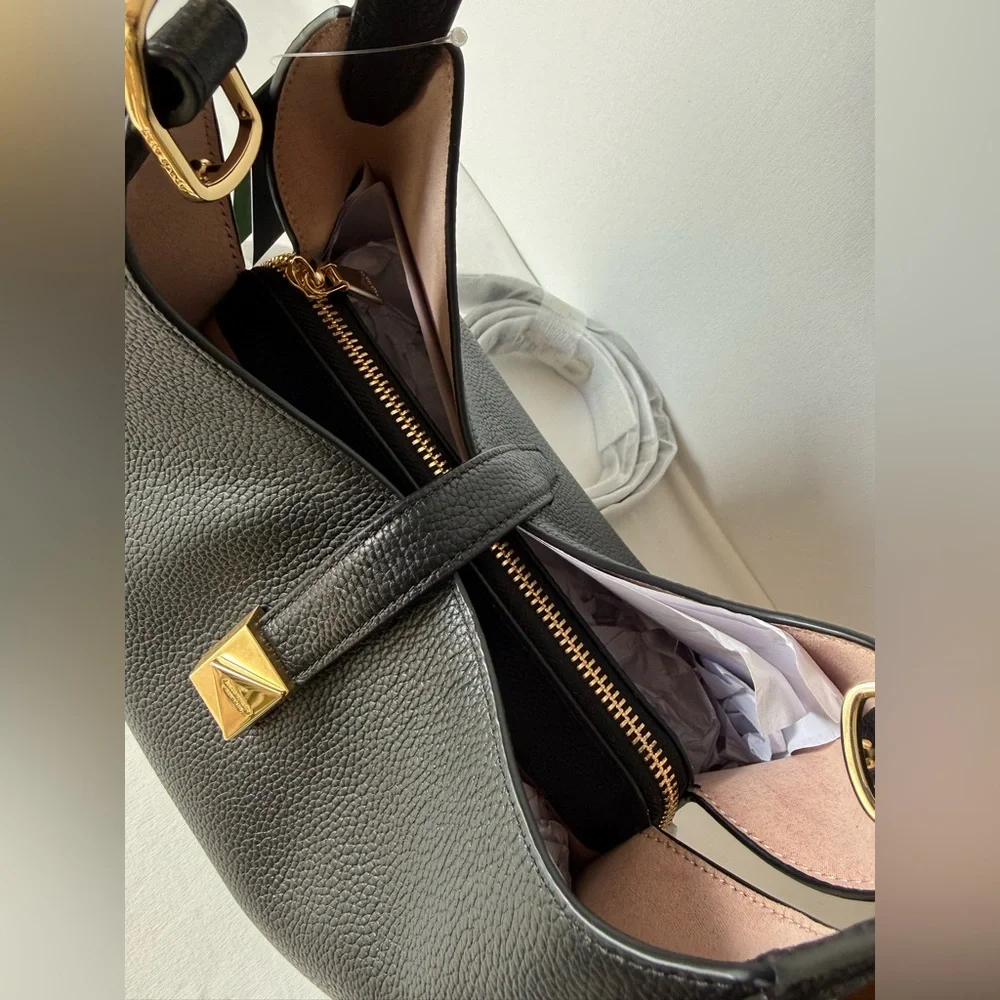 NWT Kate Spade Deco Crossbody Tote Handbag Black/Gold KI557